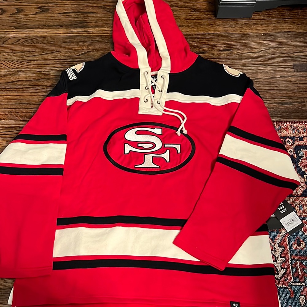San Francisco 49ers 47Brand Lacer fleece pullover